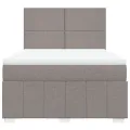 Sommier à lattes de lit avec matelas Taupe 140x190 cm Tissu