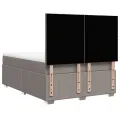 Sommier à lattes de lit avec matelas Taupe 140x190 cm Tissu