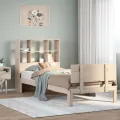 Lit bibliothèque sans matelas 90x200 cm bois de pin massif