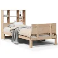 Lit bibliothèque sans matelas 90x200 cm bois de pin massif