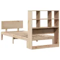 Lit bibliothèque sans matelas 90x200 cm bois de pin massif