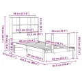 Lit bibliothèque sans matelas 90x200 cm bois de pin massif