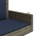 Banc à bascule avec coussins Gris 119 x 56 x 48 cm Résine tressée