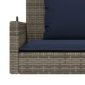 Banc à bascule avec coussins Gris 119 x 56 x 48 cm Résine tressée