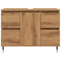 Armoire de salle de bain chêne artisanal bois d'ingénierie