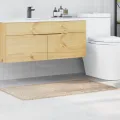 Tapis de bain Rectangulaire Crème 70x120 cm Polypropylène Antidérapant