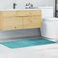 Tapis de bain rectangulaire turquoise 70x120 cm en polypropylène antidérapant