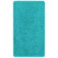Tapis de bain rectangulaire turquoise 70x120 cm en polypropylène antidérapant