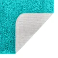 Tapis de bain rectangulaire turquoise 70x120 cm en polypropylène antidérapant