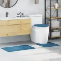 Ensemble de 3 tapis de bain  Bleu Polypropylène Antidérapant