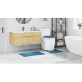 Ensemble de 3 tapis de bain  Bleu Polypropylène Antidérapant