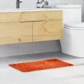 Tapis de bain rectangulaire orange 50x80 cm en polypropylène antidérapant