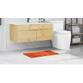 Tapis de bain rectangulaire orange 50x80 cm en polypropylène antidérapant