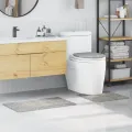 Ensemble de 3 Tapis de Bain Gris Polypropylène Antidérapant