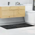 Tapis de bain rectangulaire gris foncé 70x120 cm en polypropylène antidérapant