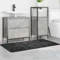 Tapis de bain rectangulaire gris foncé 70x120 cm en polypropylène antidérapant