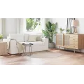 Tapis shaggy  avec support en latex Crème ø160 cm
