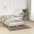 Tapis Shaggy à poils longs Marron 160x160 cm PP