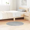 Tapis shaggy  avec dos en latex gris ø90 cm
