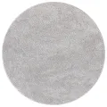 Tapis shaggy  avec dos en latex gris ø90 cm