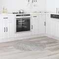 Tapis shaggy  avec dos en latex gris ø90 cm