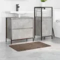Tapis de bain rectangulaire marron 50x80 cm en polypropylène antidérapant