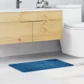 Tapis de bain rectangulaire bleu 50x80 cm en polypropylène antidérapant