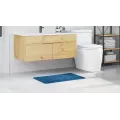 Tapis de bain rectangulaire bleu 50x80 cm en polypropylène antidérapant