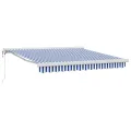 Store Rétractable Automatique Bleu et Blanc 300x250 cm