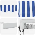 Store Rétractable Automatique Bleu et Blanc 300x250 cm
