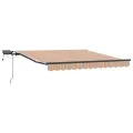 Auvent Rétractable Manuel avec Rayure Multicolore LED 350x250 cm