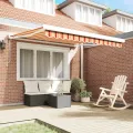 Store repliable automatique Jaune et Orange 300x250 cm
