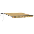 Auvent rétractable manuel avec rayures multicolores LED 350x250 cm