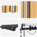 Auvent Rétractable Automatique avec Rayures Multicolores LED 400x300 cm