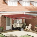 Store rétractable manuel orange et marron 450 x 300 cm