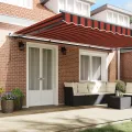 Store Rétractable Manuel Orange et Marron 500x350 cm