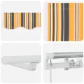 Auvent Rétractable Manuel avec Rayures Multicolores LED 450x300 cm