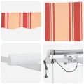 Auvent rétractable automatique avec LED jaune et orange 500x350 cm