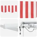 Store rétractable automatique LED rayé rouge et blanc 450x300 cm