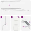 Store rétractable automatique LED rayé rouge et blanc 450x300 cm