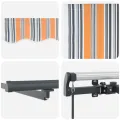 Store Rétractable Manuel avec Rayures Multicolores LED 500x350 cm