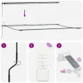 Store Rétractable Automatique avec Rayures Multicolores LED 600x300 cm