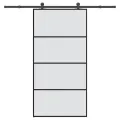 Porte coulissante et kit de quincaillerie 102,5x205cm Verre ESG