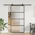 Porte coulissante et kit de quincaillerie 102,5x205cm Verre ESG