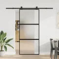 Porte coulissante kit de quincaillerie trempé verre aluminium