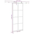 Porte coulissante avec kit de quincaillerie 90x205 cm Verre ESG
