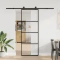 Porte coulissante avec kit de quincaillerie 76x205 cm Verre ESG