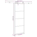 Porte coulissante avec kit de quincaillerie 76x205 cm Verre ESG