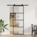 Porte coulissante avec kit de quincaillerie 76x205 cm Verre ESG