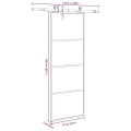Porte coulissante avec kit de quincaillerie 76x205 cm Verre ESG